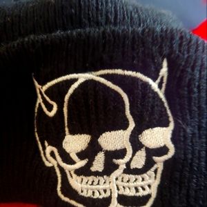 Goth skull beanie
